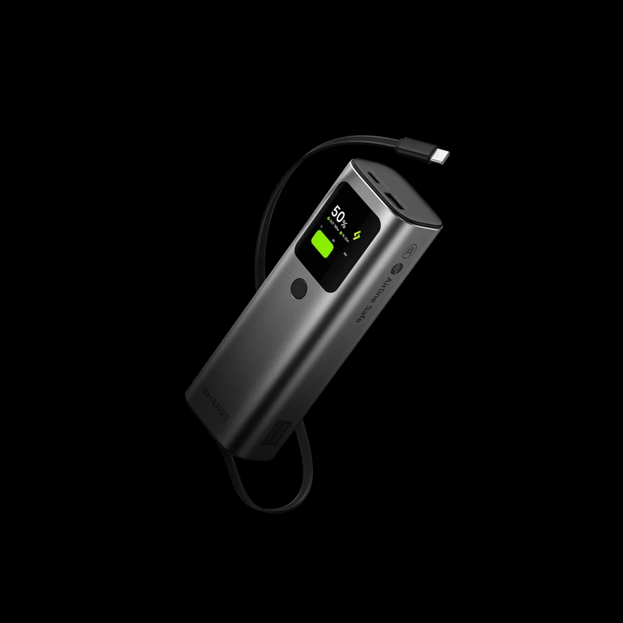 Sharge HyperTower 165 Laptop Power Bank (165W, 20K, Built-in Cable)