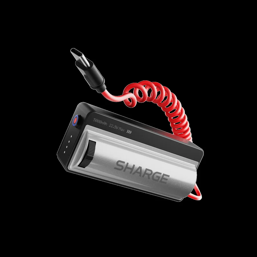 Sharge Grip Power Bank (22.5W, 5K, Tactile Shutter Button)