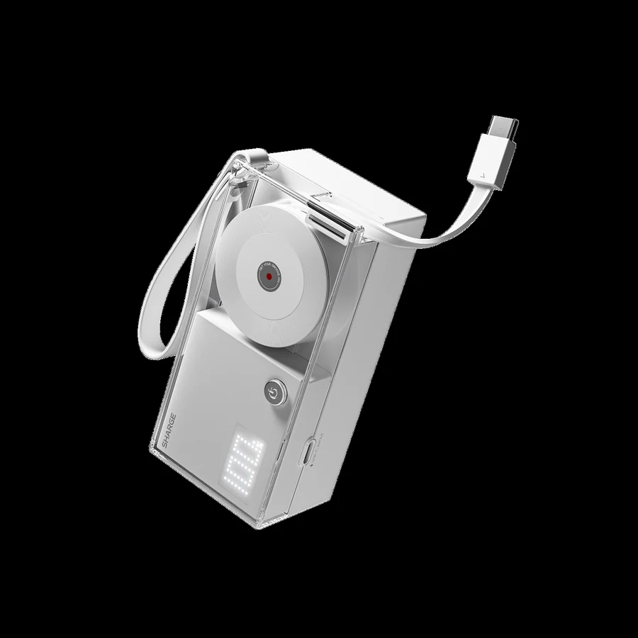 Sharge Discho Hybrid Power Bank (30W, 10K, Dot-Matrix Display, 3-in-1)