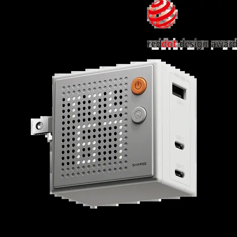 Sharge Pixel 100 GaN Charger (100W, 3 Ports, Dot-Matrix Display)