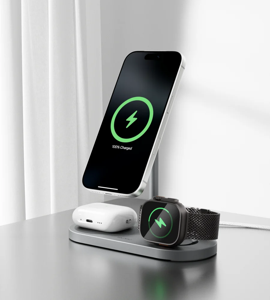 KUXIU X23Q Qi2 3-in-1 Foldable Wireless Charging Station