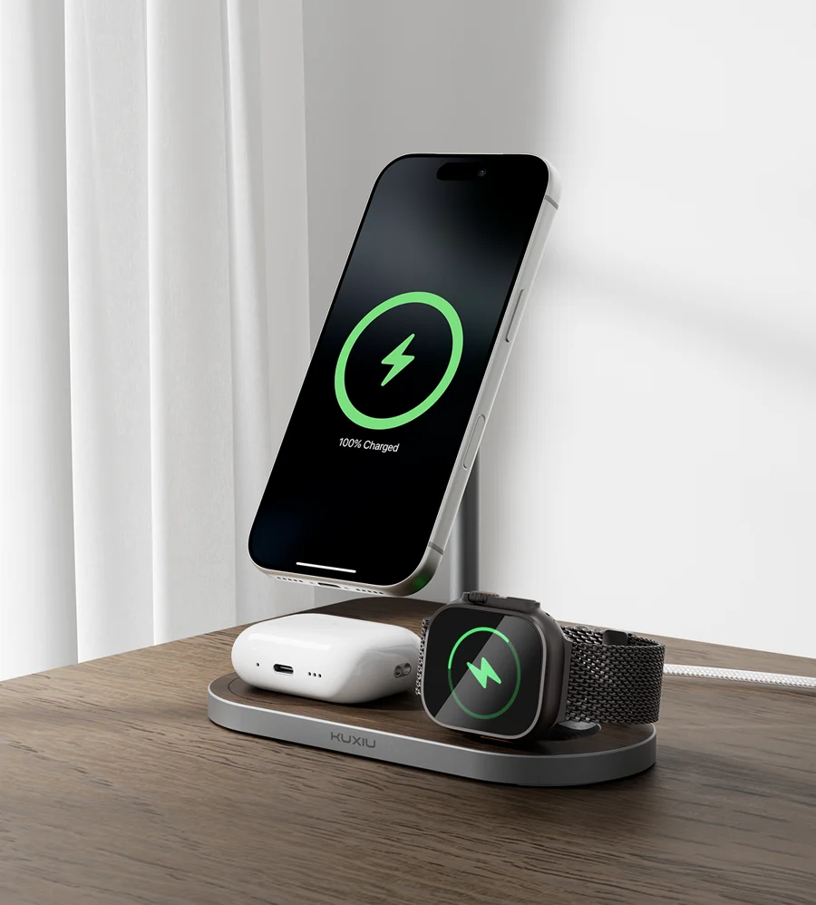 KUXIU X23 Pro 4-in-1 MagSafe Dual-Core Fast Charging Stand
