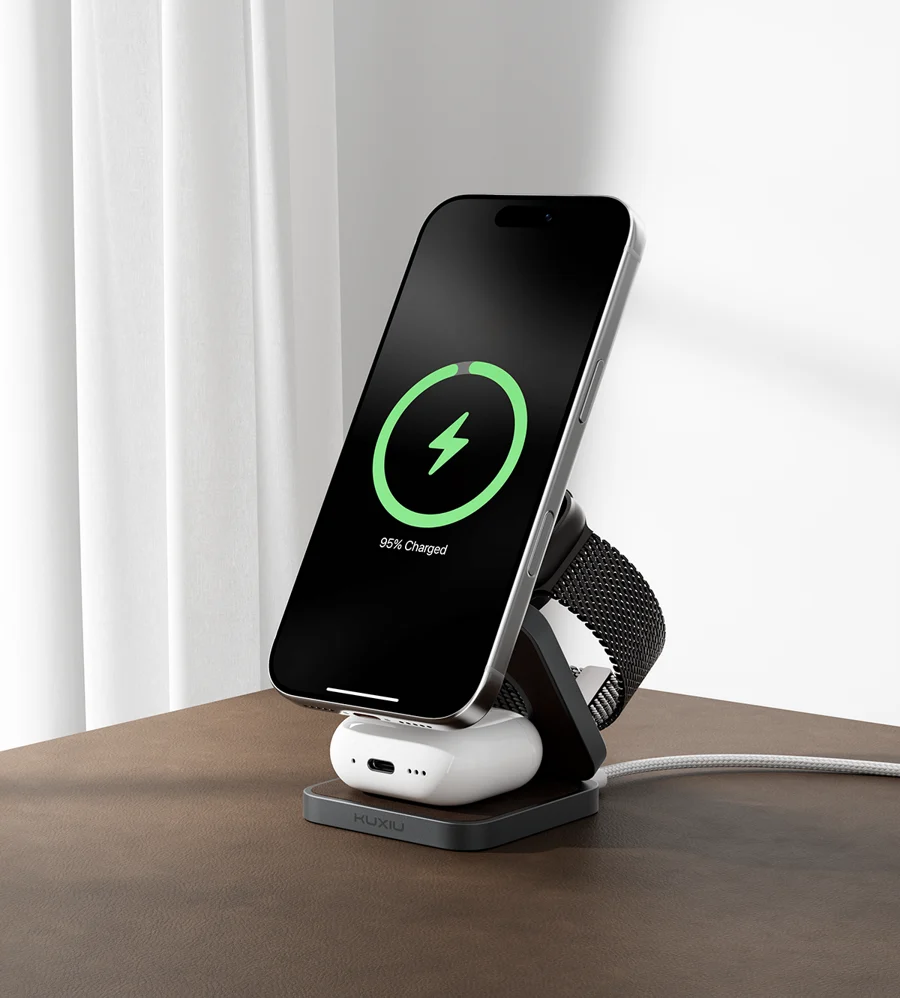 KUXIU X40 Pro 3-in-1 MagSafe Foldable Charging Stand